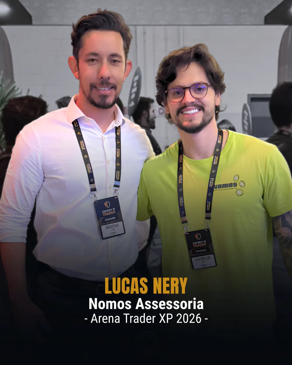 Contador do Investidor em evento — Lucas Nery — Nomos Assessoria, Arena Trader XP 2026